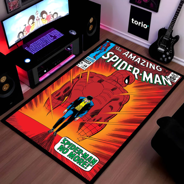 The Amazing Spider-Man Floor Mat | Classic Marvel Comic Cover Rug | Anti-Slip 3mm Absorbent Superhero Floor Mat for Gaming Room, Bedroom & Fan Cave
