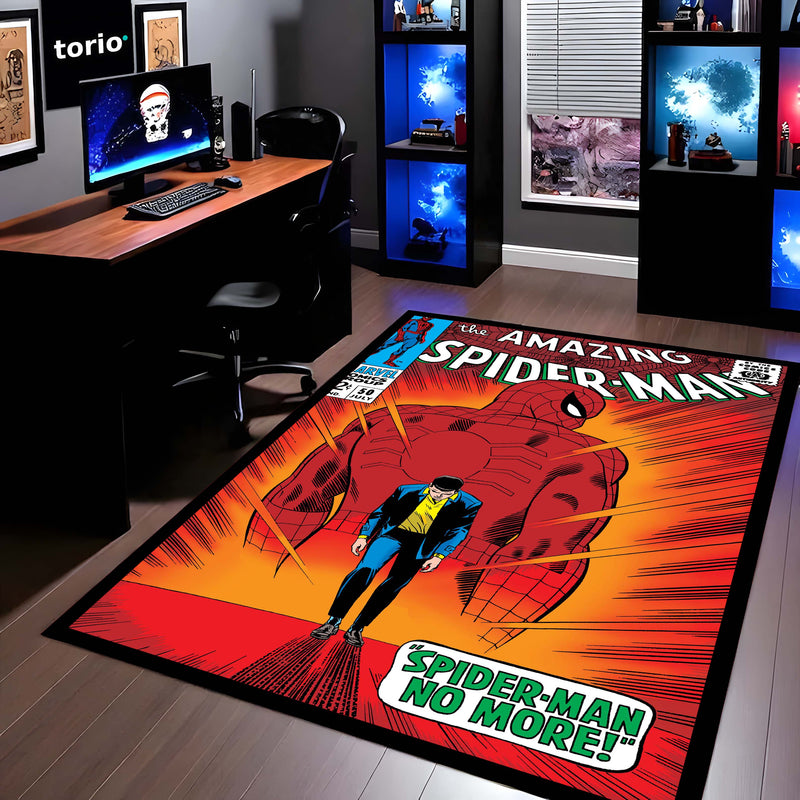 The Amazing Spider-Man Floor Mat | Classic Marvel Comic Cover Rug | Anti-Slip 3mm Absorbent Superhero Floor Mat for Gaming Room, Bedroom & Fan Cave