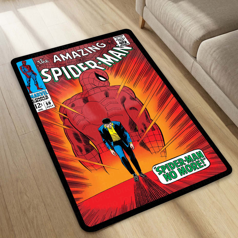 The Amazing Spider-Man Floor Mat | Classic Marvel Comic Cover Rug | Anti-Slip 3mm Absorbent Superhero Floor Mat for Gaming Room, Bedroom & Fan Cave