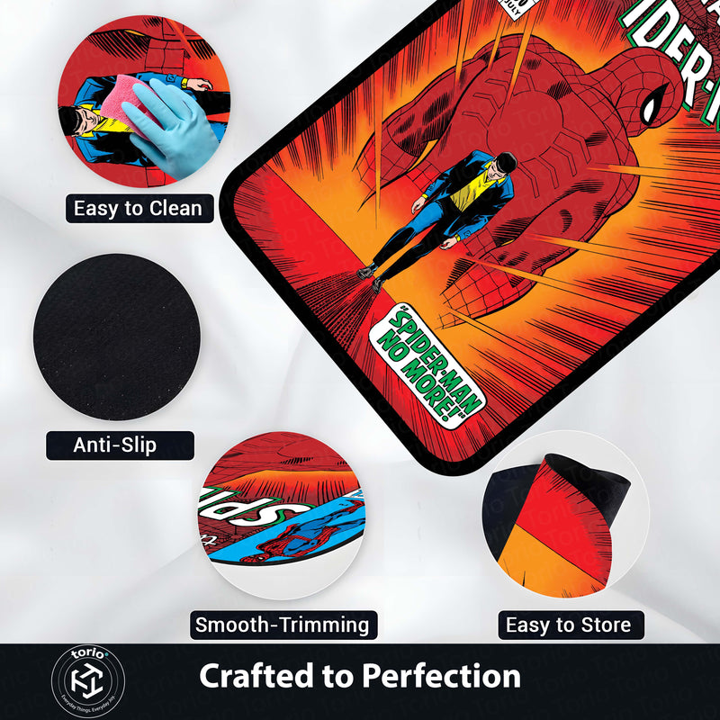 The Amazing Spider-Man Floor Mat | Classic Marvel Comic Cover Rug | Anti-Slip 3mm Absorbent Superhero Floor Mat for Gaming Room, Bedroom & Fan Cave