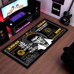 Notorious Crown Dollar Bedside Runner (3 mm Thick) | Luxury Hip-Hop Money Aesthetic Bedroom Floor Mat for Modern Room Decor