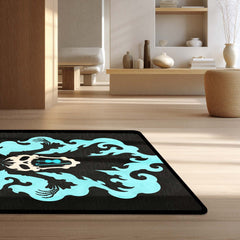 One Piece Brook Soul King Area Rug | Soul Solid Blue Flame Skeleton Anime Design | Premium Anti-Slip Flat Area Rug