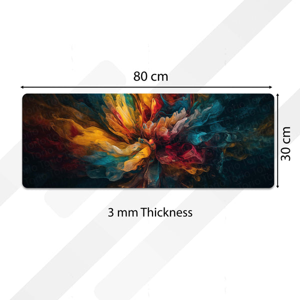 Abstract Color Burst Floor Mat (3 mm Thick) | Modern Artistic Bedside Runner for Contemporary Home Decor