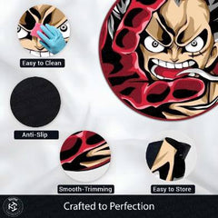 Monkey D. Luffy Boundman Gear 4 Circular Floor Mat (3 mm Thick) | One Piece Anime Round Rug for Gaming Room, Bedroom & Otaku Decor | TORIO