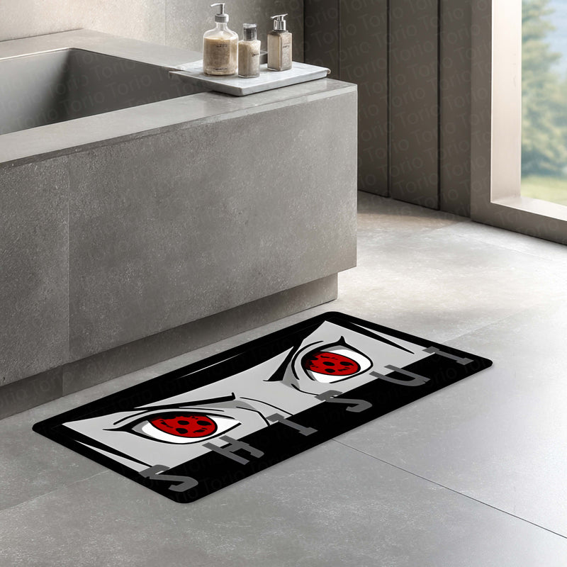 Shisui Uchiha Mangekyō Sharingan Eye Anime Floor Mat | Anti-Slip Printed Floor Rug for Bedroom, Gaming Room & Anime Decor | TORIO