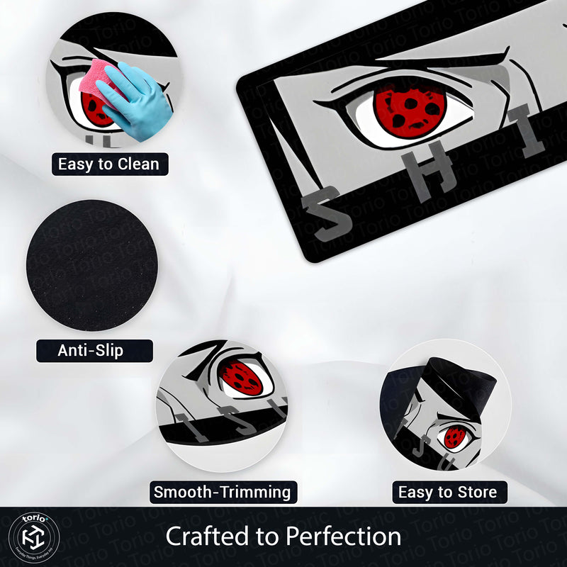 Shisui Uchiha Mangekyō Sharingan Eye Anime Floor Mat | Anti-Slip Printed Floor Rug for Bedroom, Gaming Room & Anime Decor | TORIO