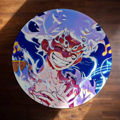 Monkey D. Luffy Nika Gear 5 Circular Floor Mat (3 mm Thick) | One Piece Sun God Nika Anime Round Rug for Gaming Room, Bedroom & Otaku Decor | TORIO