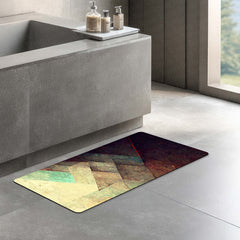 Abstract Geometric Gradient Floor Mat (3 mm Thick) | Modern Textured Bedroom Bedside Runner for Contemporary Home Decor
