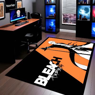 Bleach Ichigo Kurosaki Floor Mat | Anime Soul Reaper Sword Art Rug | Anti-Slip 3mm Absorbent Floor Mat for Gaming Room, Bedroom & Otaku Setup