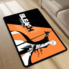 Bleach Ichigo Kurosaki Floor Mat | Anime Soul Reaper Sword Art Rug | Anti-Slip 3mm Absorbent Floor Mat for Gaming Room, Bedroom & Otaku Setup