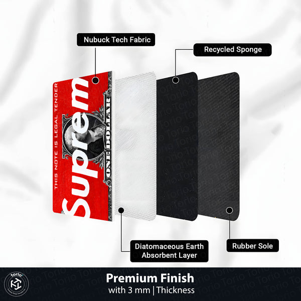 Supreme Dollar Bedside Runner (3 mm Thick) | Streetwear Money Aesthetic Bedroom Floor Mat for Modern Room Decor