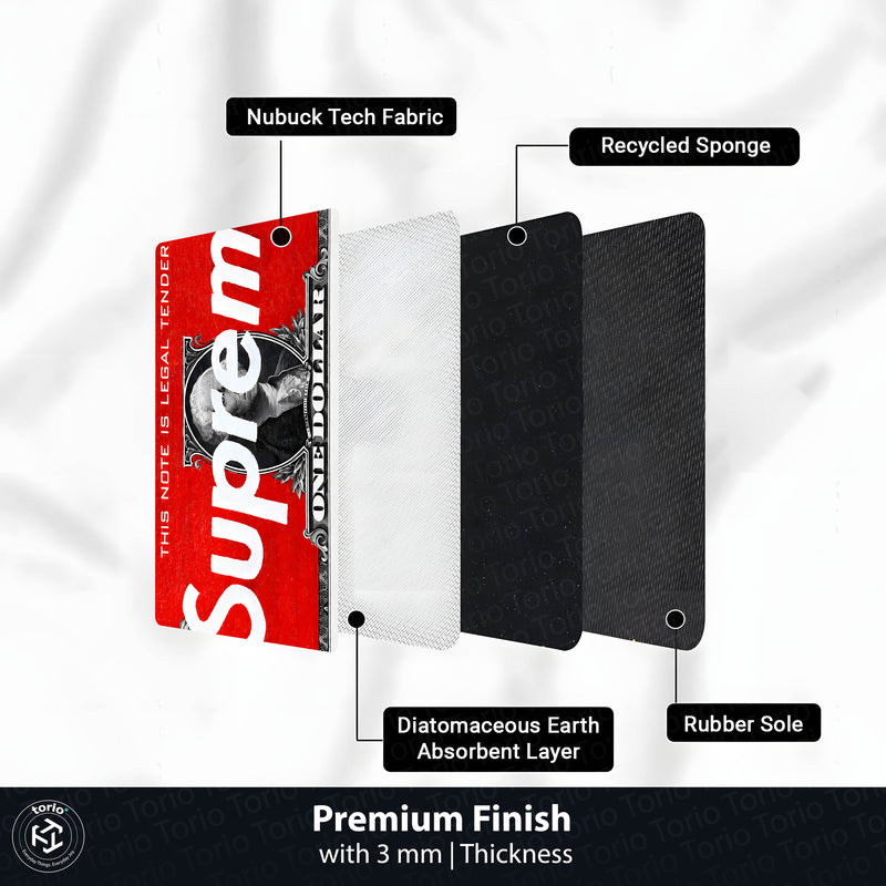 Supreme Dollar Bedside Runner (3 mm Thick) | Streetwear Money Aesthetic Bedroom Floor Mat for Modern Room Decor