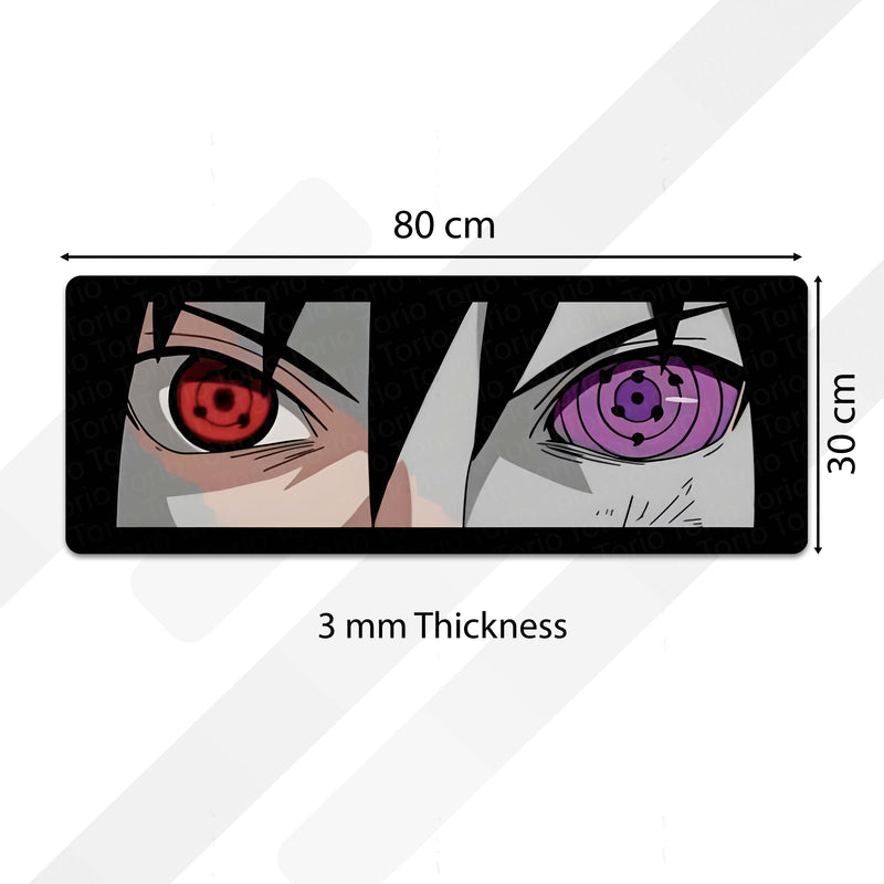 Naruto Shippuden Sharingan & Rinnegan Eyes Floor Mat | Uchiha Anime Eye Art Rug | Anti-Slip 3mm Absorbent Floor Mat for Bathroom, Bedroom, Gaming Room & Otaku Decor