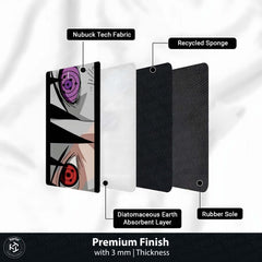 Naruto Shippuden Sharingan & Rinnegan Eyes Floor Mat | Uchiha Anime Eye Art Rug | Anti-Slip 3mm Absorbent Floor Mat for Bathroom, Bedroom, Gaming Room & Otaku Decor