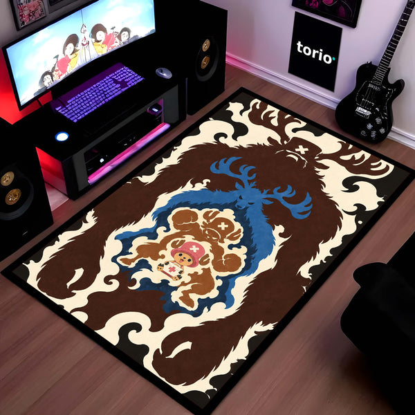 One Piece Tony Tony Chopper Area Rug | Monster Point & Reindeer Transformation Anime Design | Premium Anti-Slip Flat Area Rug