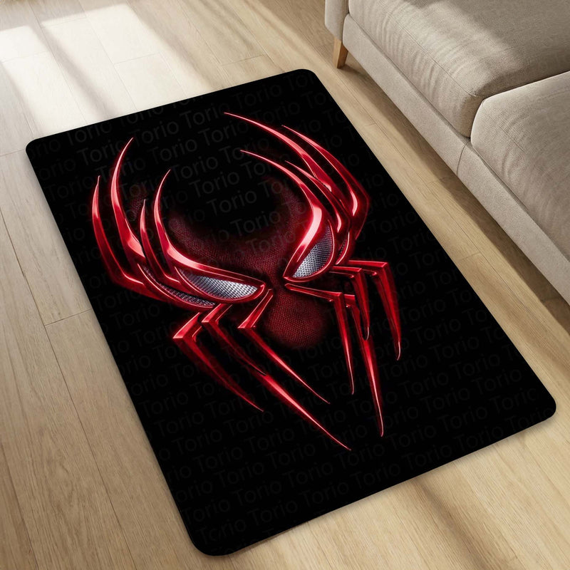 Scarlet Spider Symbol Area Flat Rug | Red Spider Superhero Emblem Area Flat Rug | Premium Marvel-Inspired Gaming Room & Living Room Floor Decor