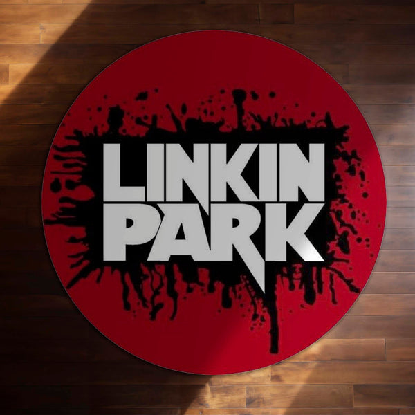 Linkin Park Circular Floor Mat (3 mm Thick) | Anti-Slip Printed Round Floor Rug for Bedroom, Studio, Gaming Room & Music Decor | TORIO