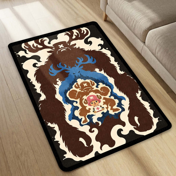 One Piece Tony Tony Chopper Area Rug | Monster Point & Reindeer Transformation Anime Design | Premium Anti-Slip Flat Area Rug