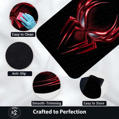 Scarlet Spider Symbol Area Flat Rug | Red Spider Superhero Emblem Area Flat Rug | Premium Marvel-Inspired Gaming Room & Living Room Floor Decor
