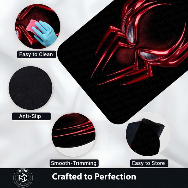 Scarlet Spider Symbol Area Flat Rug | Red Spider Superhero Emblem Area Flat Rug | Premium Marvel-Inspired Gaming Room & Living Room Floor Decor
