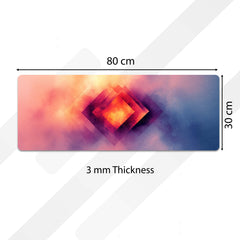 Modern Gradient Square Glow Floor Mat (3 mm Thick) | Abstract Bedroom Bedside Runner for Contemporary Home Decor
