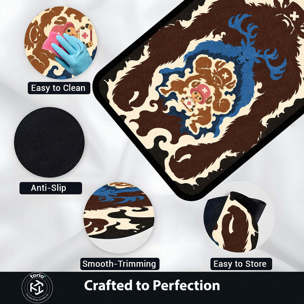 One Piece Tony Tony Chopper Area Rug | Monster Point & Reindeer Transformation Anime Design | Premium Anti-Slip Flat Area Rug