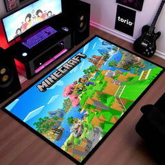 Minecraft Floor Mat | Pixel World Gaming Rug | Anti-Slip 3mm Absorbent Floor Mat for Kids Room, Gaming Setup & Play Area