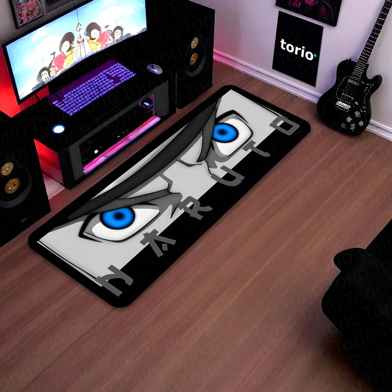 Naruto Blue Eyes Floor Mat | Naruto Uzumaki Anime Eye Art Rug | Anti-Slip 3mm Absorbent Floor Mat for Bedroom, Gaming Room, Bathroom & Otaku Decor