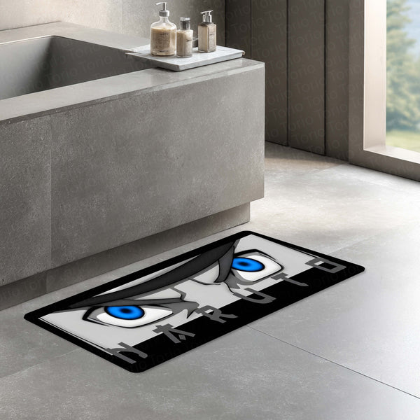 Naruto Blue Eyes Floor Mat | Naruto Uzumaki Anime Eye Art Rug | Anti-Slip 3mm Absorbent Floor Mat for Bedroom, Gaming Room, Bathroom & Otaku Decor