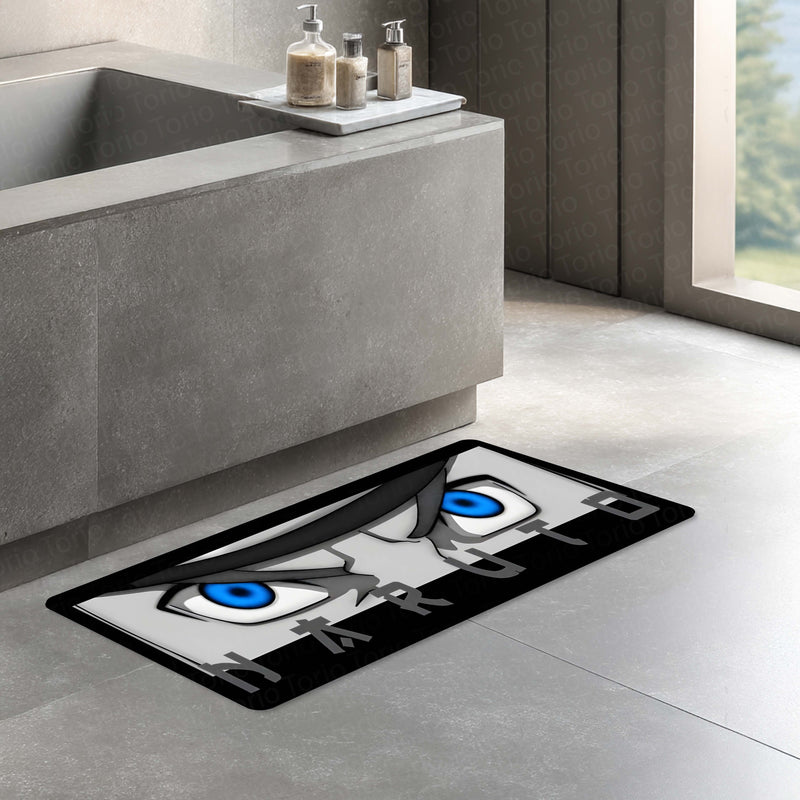 Naruto Blue Eyes Floor Mat | Naruto Uzumaki Anime Eye Art Rug | Anti-Slip 3mm Absorbent Floor Mat for Bedroom, Gaming Room, Bathroom & Otaku Decor