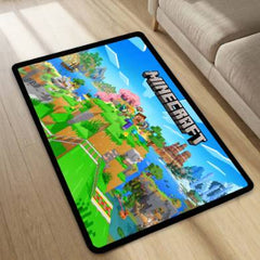 Minecraft Floor Mat | Pixel World Gaming Rug | Anti-Slip 3mm Absorbent Floor Mat for Kids Room, Gaming Setup & Play Area