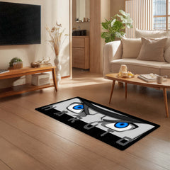 Naruto Blue Eyes Floor Mat | Naruto Uzumaki Anime Eye Art Rug | Anti-Slip 3mm Absorbent Floor Mat for Bedroom, Gaming Room, Bathroom & Otaku Decor