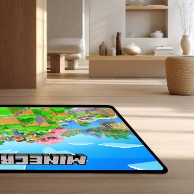 Minecraft Floor Mat | Pixel World Gaming Rug | Anti-Slip 3mm Absorbent Floor Mat for Kids Room, Gaming Setup & Play Area