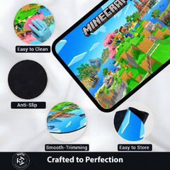 Minecraft Floor Mat | Pixel World Gaming Rug | Anti-Slip 3mm Absorbent Floor Mat for Kids Room, Gaming Setup & Play Area