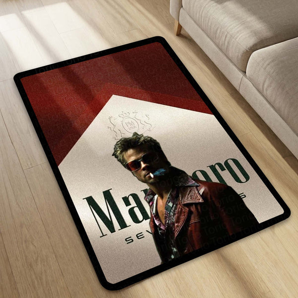 Fight Club Tyler Durden Area Flat Rug | Vintage Movie Poster Inspired Area Flat Rug | Premium Cinematic Room Decor Rug