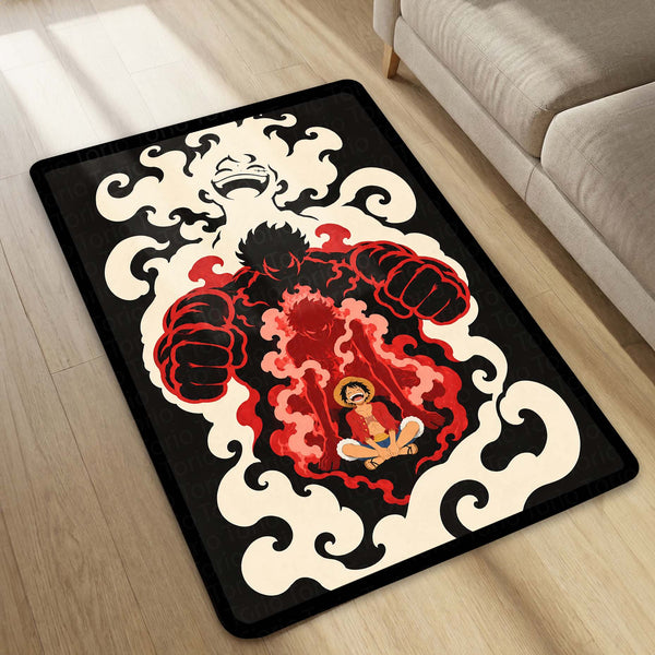 One Piece Monkey D. Luffy Gear 4 Flat Area Rug | Boundman Haki Transformation Anime Design | Premium Anti-Slip Flat Rug