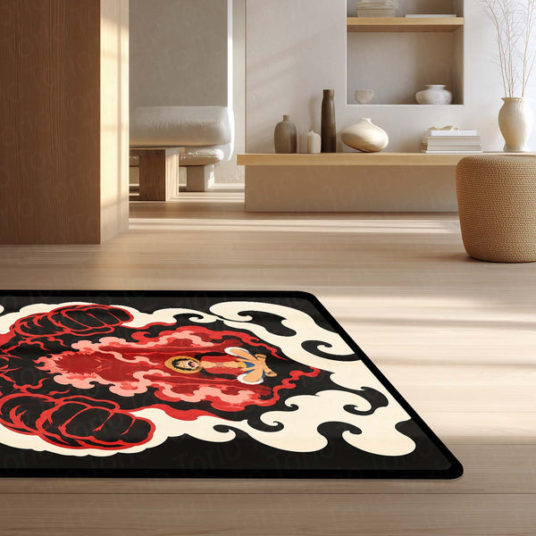 One Piece Monkey D. Luffy Gear 4 Flat Area Rug | Boundman Haki Transformation Anime Design | Premium Anti-Slip Flat Rug