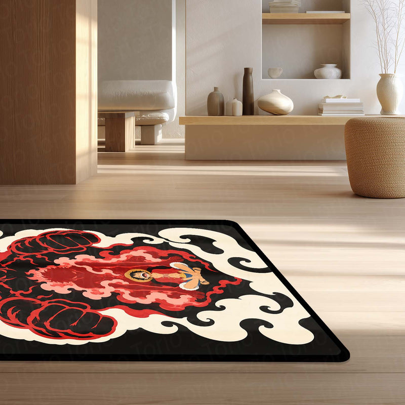 One Piece Monkey D. Luffy Gear 4 Flat Area Rug | Boundman Haki Transformation Anime Design | Premium Anti-Slip Flat Rug