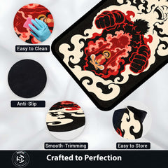 One Piece Monkey D. Luffy Gear 4 Flat Area Rug | Boundman Haki Transformation Anime Design | Premium Anti-Slip Flat Rug