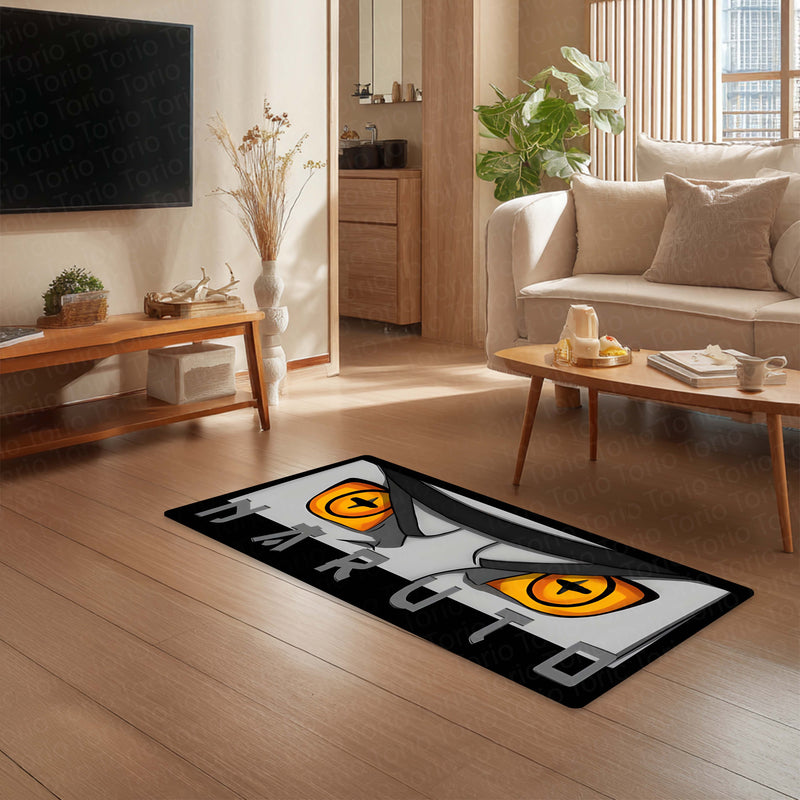 Naruto Shippuden Rinnegan & Sharingan Eyes Floor Mat | Anime Purple & Red Eye Art Rug | Anti-Slip 3mm Absorbent Floor Mat for Bathroom, Bedroom, Gaming Room & Otaku Decor