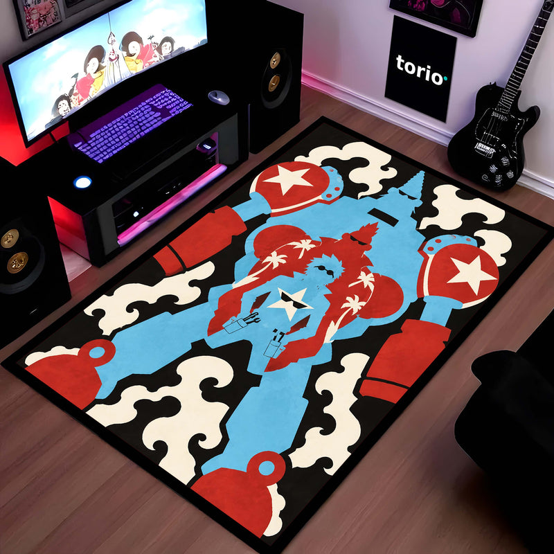 One Piece Franky General Franky Flat Area Rug | Cyborg Robot Transformation Anime Design | Premium Anti-Slip Flat Rug