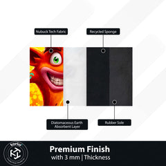 Crash Bandicoot Area Flat Rug | Retro Gaming Area Flat Rug | Premium Cartoon Gaming Room Decor Rug