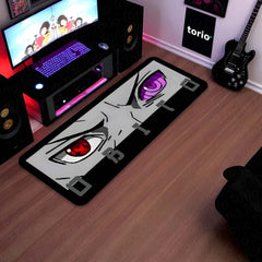 Obito Uchiha Sharingan & Rinnegan Eye Anime Floor Mat | Anti-Slip Printed Floor Rug for Bedroom, Gaming Room & Anime Decor | TORIO