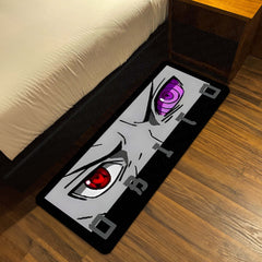 Obito Uchiha Sharingan & Rinnegan Eye Anime Floor Mat | Anti-Slip Printed Floor Rug for Bedroom, Gaming Room & Anime Decor | TORIO