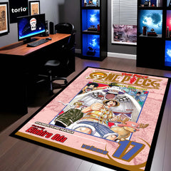 One Piece Monkey D. Luffy Floor Mat | Manga Cover Anime Rug | Anti-Slip 3mm Absorbent Floor Mat for Gaming Room, Bedroom & Otaku Setup