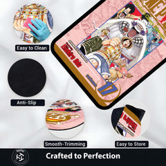 One Piece Monkey D. Luffy Floor Mat | Manga Cover Anime Rug | Anti-Slip 3mm Absorbent Floor Mat for Gaming Room, Bedroom & Otaku Setup