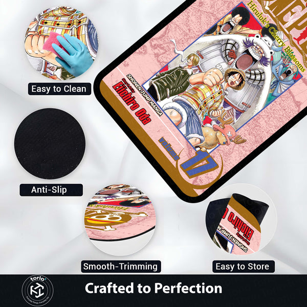 One Piece Monkey D. Luffy Floor Mat | Manga Cover Anime Rug | Anti-Slip 3mm Absorbent Floor Mat for Gaming Room, Bedroom & Otaku Setup