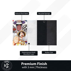 One Piece Monkey D. Luffy Floor Mat | Manga Cover Anime Rug | Anti-Slip 3mm Absorbent Floor Mat for Gaming Room, Bedroom & Otaku Setup