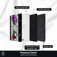 Obito Uchiha Sharingan & Rinnegan Eye Anime Floor Mat | Anti-Slip Printed Floor Rug for Bedroom, Gaming Room & Anime Decor | TORIO
