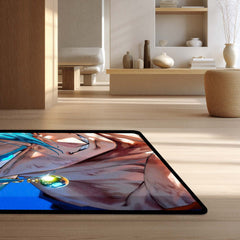 Blue-Haired Saiyan Warrior Area Flat Rug | Anime Power-Up Area Flat Rug | Premium Gaming & Bedroom Decor Rug